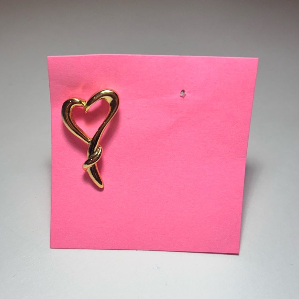 Gold Heart Brooch